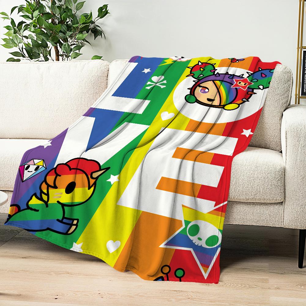 fashion Cartoon cute Blankets Flannel warm comfort T-tokidoki soft plush blanket for sofa living room office bedroom travel gift