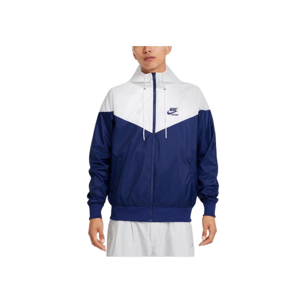 Nike Sportswear Zippered Hooded Loose Long Sleeve Jacket Men jackets White HJ2041-100