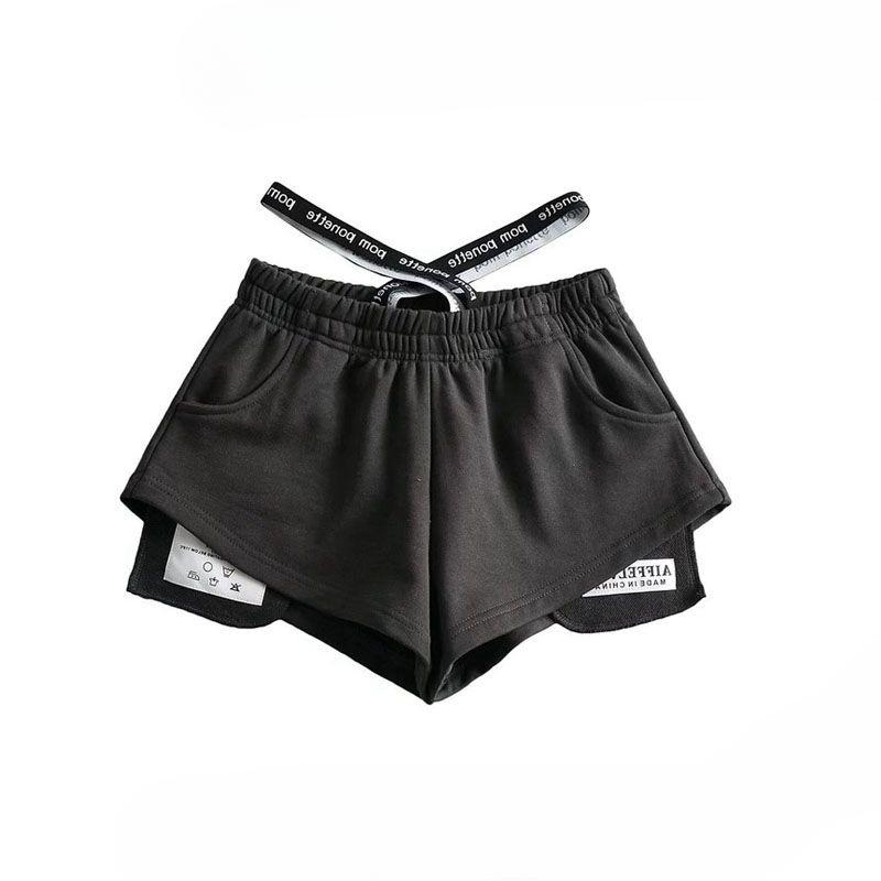 

Новые серые американские спортивные летние шорты для женщин с завышенной талией, нишевые повседневные пляжные брюки S