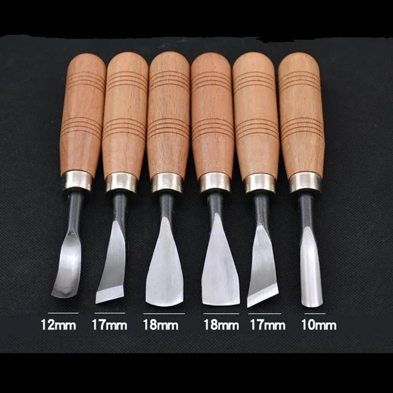 6Pcs Woodcut Knife Wood Carving Chisel Set Chip Detail Carving Chisels Kit Wood Carpenter Hand Tools for Working DIY