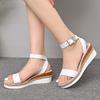 Mode Damen Sandalen 2025 Sommer Große Größe Knöchel Strand Damen Leichte Keilsandalen Bequem Offene Zehenpartie Lässige Designer Damen Schuhe
