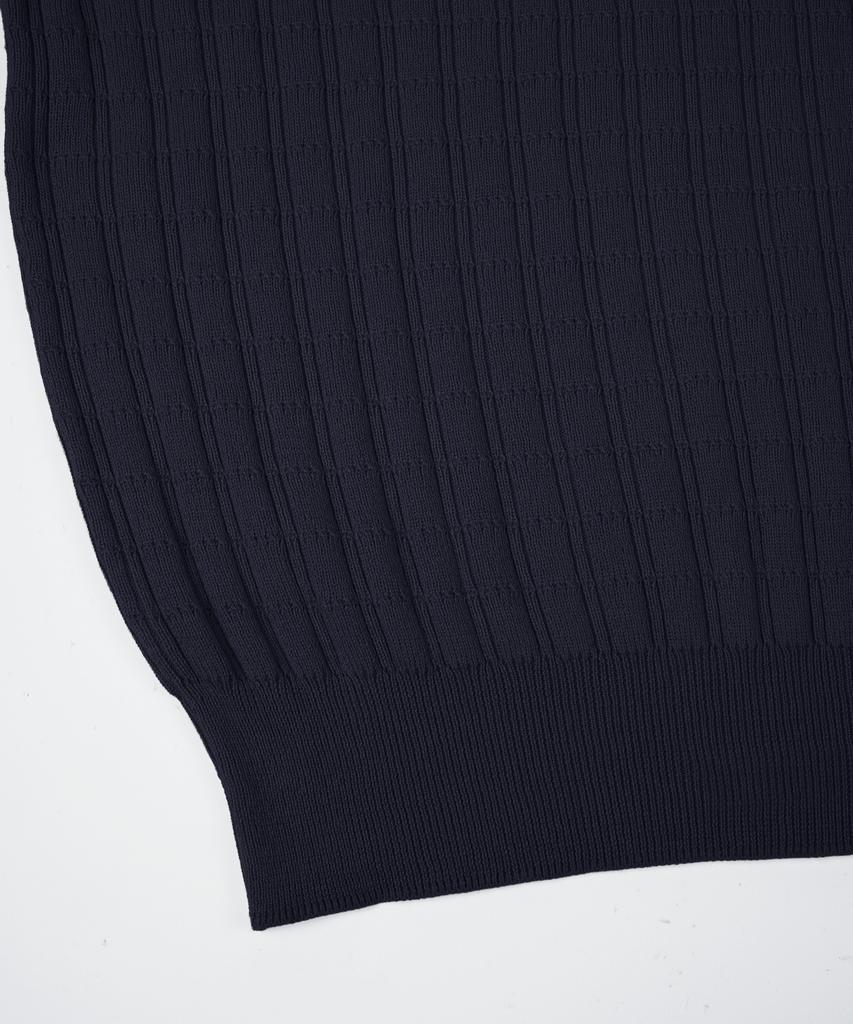 BIRBANTE Washable Cotton Square Round Knit - Dark Navy