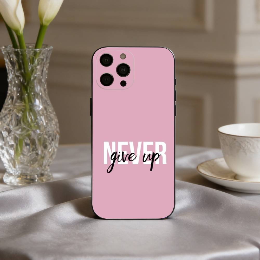 Custodia per Telefono N-Never G-give U-up Per iPhone 17pro, 16,15,14,13,12,11 X XR Plus, Altri Cover Morbida Nera