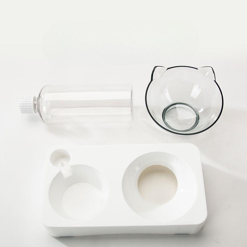 Cat Bowl, Pet Bowl, Automatic Water Dispenser, Water and Food Integrated, Cat and Dog Food Bowl, Dog Bowl, Pet Water Bowl