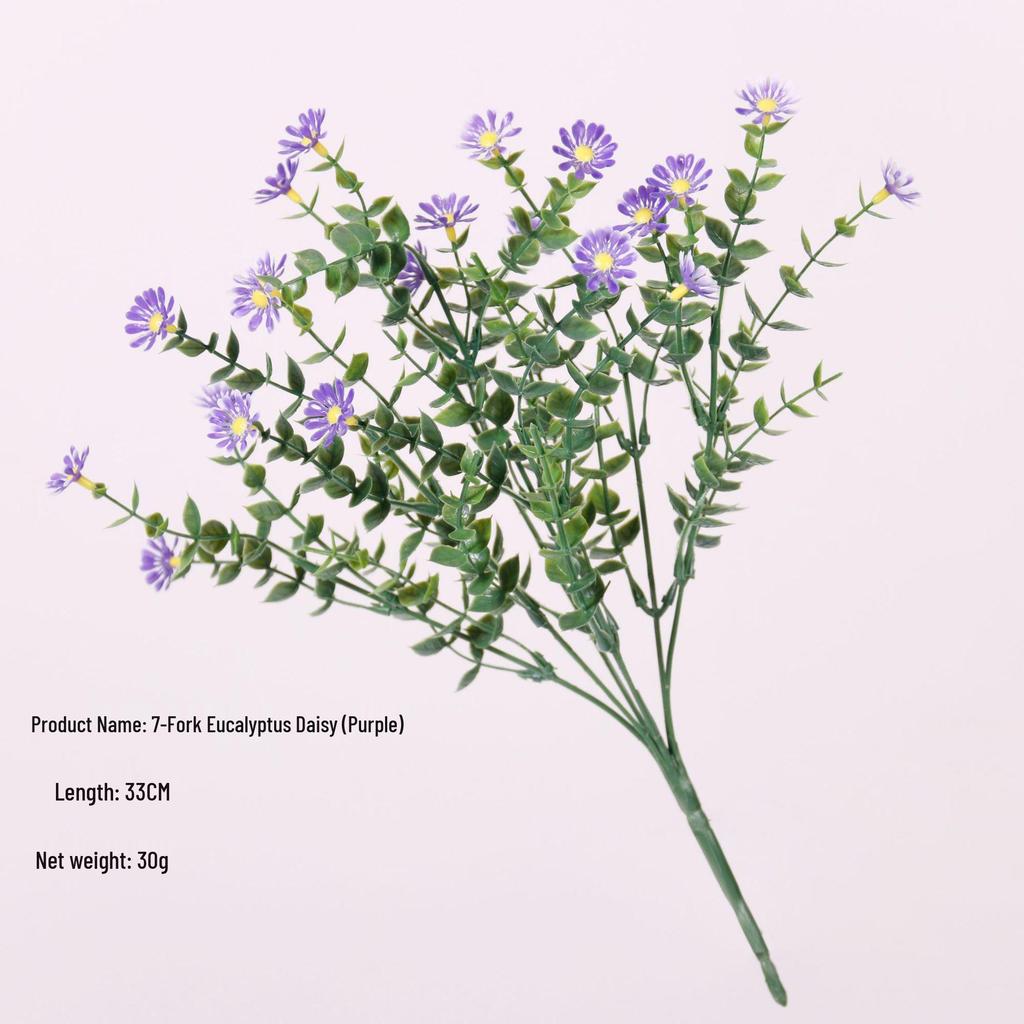 7-Takkige Eucalyptus Margriet Kunstbloem Arrangement voor Huisdecoratie en Landschapsarchitectuur