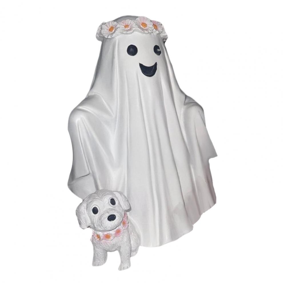Halloween Ghost Walking Dog Decoration Handcrafted Halloween Decor Spooky Halloween Ghost Dog for Home Decoration
