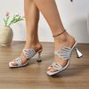 Fashion Sexy High Heel Sandalias De Mujer Fashion Versatile Hobbies Open Toe Slippers Hollow Out Design Women Shoes Slides Mules 36-42
