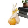 Easter Cute Rabbit Figurines Background Decoration Spring Resin Easter Egg Rabbit Figurines Party Supplies for Home Living Room