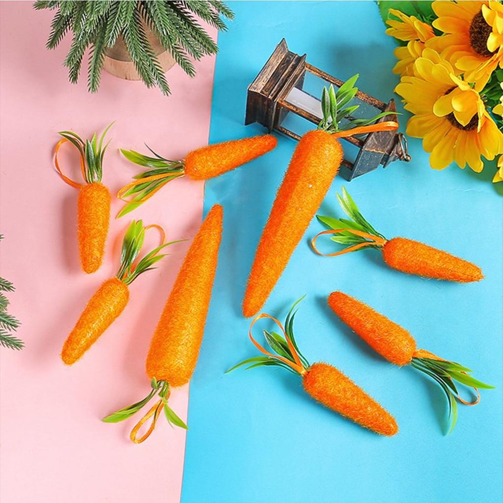 Pack of 2/6 Festive Easter Carrot Ornaments Exquisite Workmanship Decoration Pendant Suitable for All Easter Enthusiasts