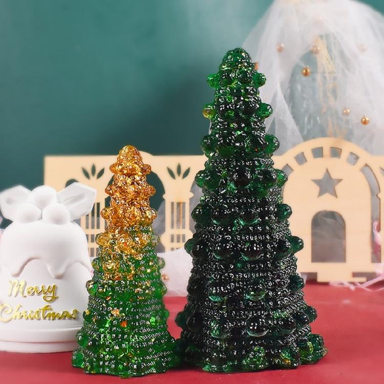 DIY Crystal Epoxy Resin Mold Christmas Tree Handmade Molds Small Night Light Table Decorations Mirror Silicone Mould