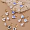 Ceramics Pearl Dangle Earring Handmade Flower Beaded Earring  Gift