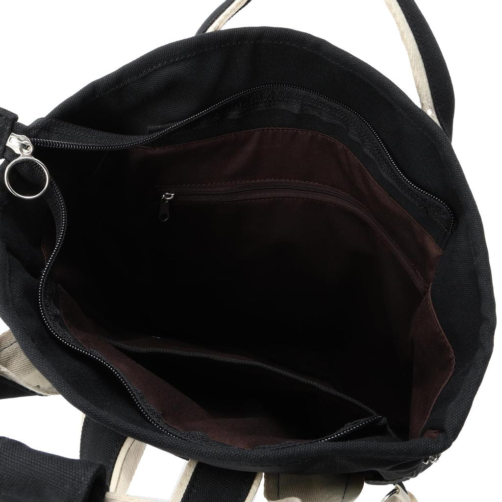 KANGOL KGC-2 Tote BagBackpack, 2-Way, Heavyweight Cotton Canvas, Black, Product Code: 250-2193