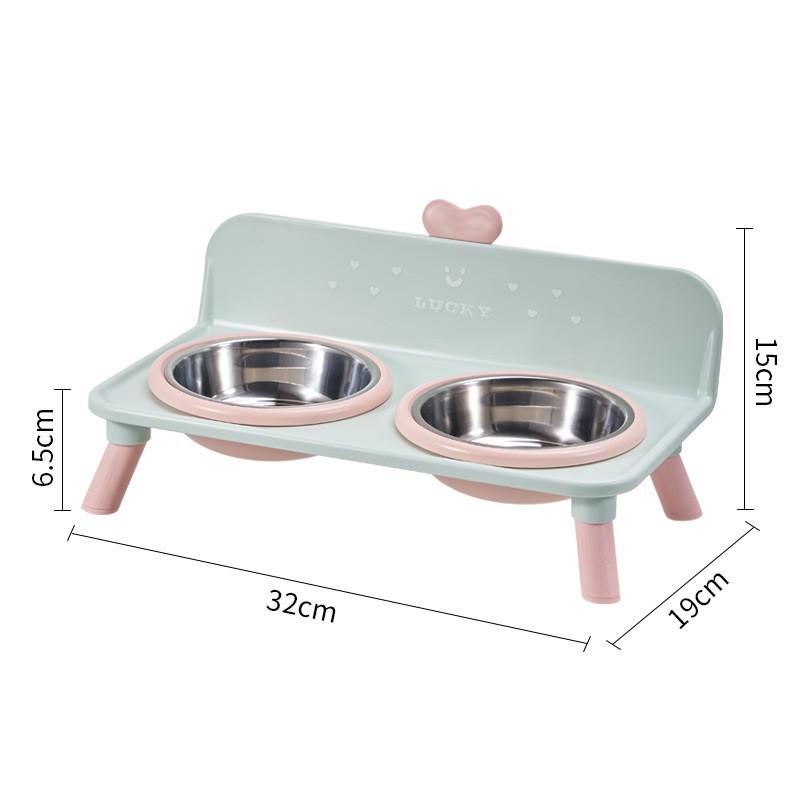 High-Leg Stainless Steel Cat Bowl - Anti-Tip, Neck Protection, Macaron Colors for Cats & Kittens