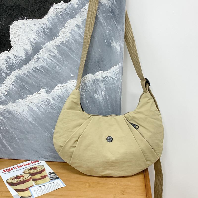 Solid Button Color Dumpling Wrap Kids Casual Shoulder Bag Trendy Outings Light