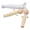 Corde à sauter en bois pour adulte - Fitness - Blanc - Réf 474330