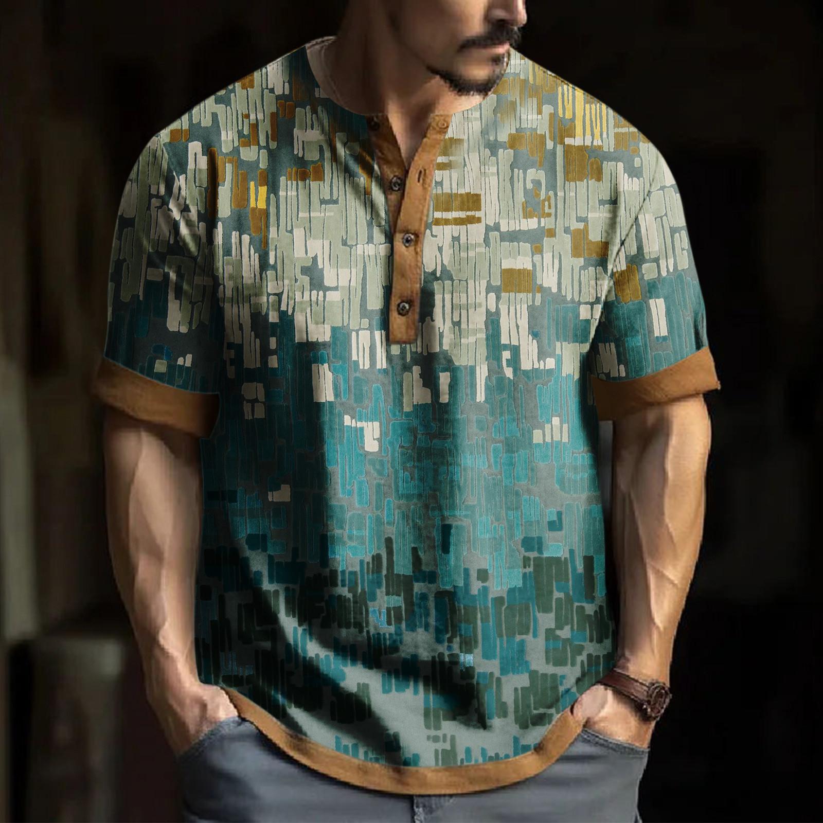 

Мужская модная футболка с коротким рукавом и вышивкой с коротким рукавом и принтом на весну и лето XXXL зелёный