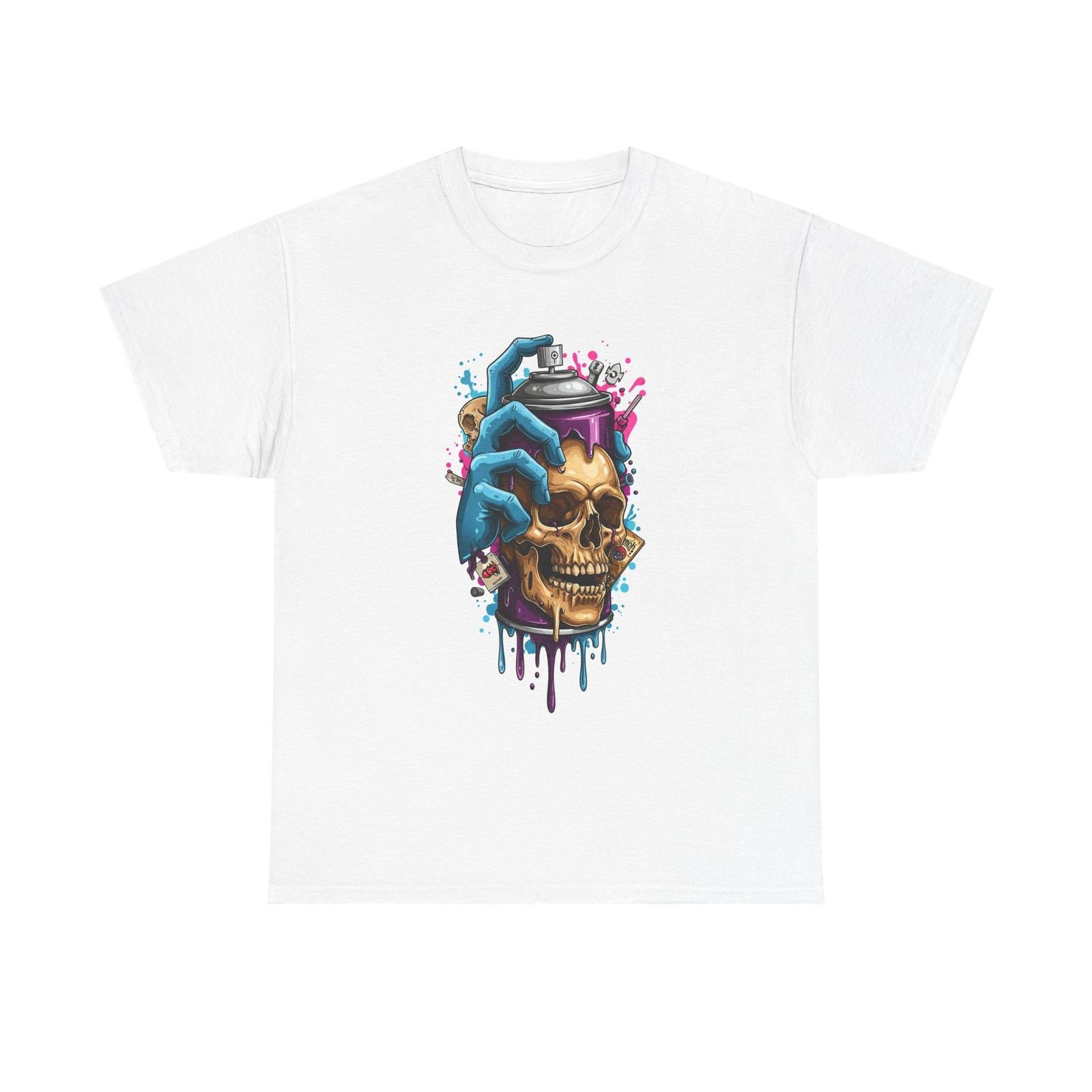 Skull Art Unisex Heavy Cotton Tee, Graphic Tee for Art Lovers, Streetwear [...] S
