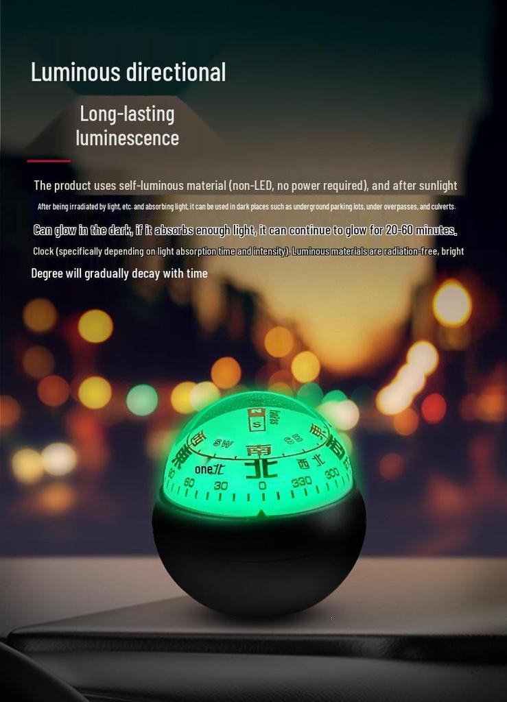 Kanpas High-Precision Luminous Car Compass - Temperature Resistant