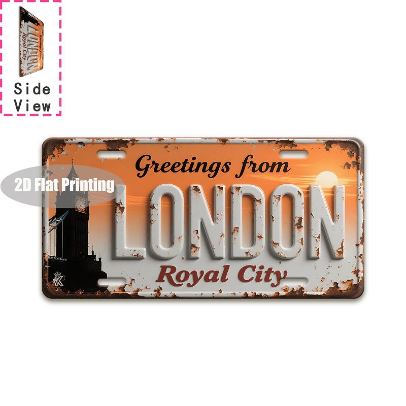 Tin Sign Vintage Durable Metal Plaque Wall Decor Home Office Bar Man Cave Gym City Coordinate Birth Year License Plate Wall