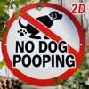 No Dog Poop Metal Wall Sign, Funny Round Tin Poster 7.8 Inch for Home Bar Garage