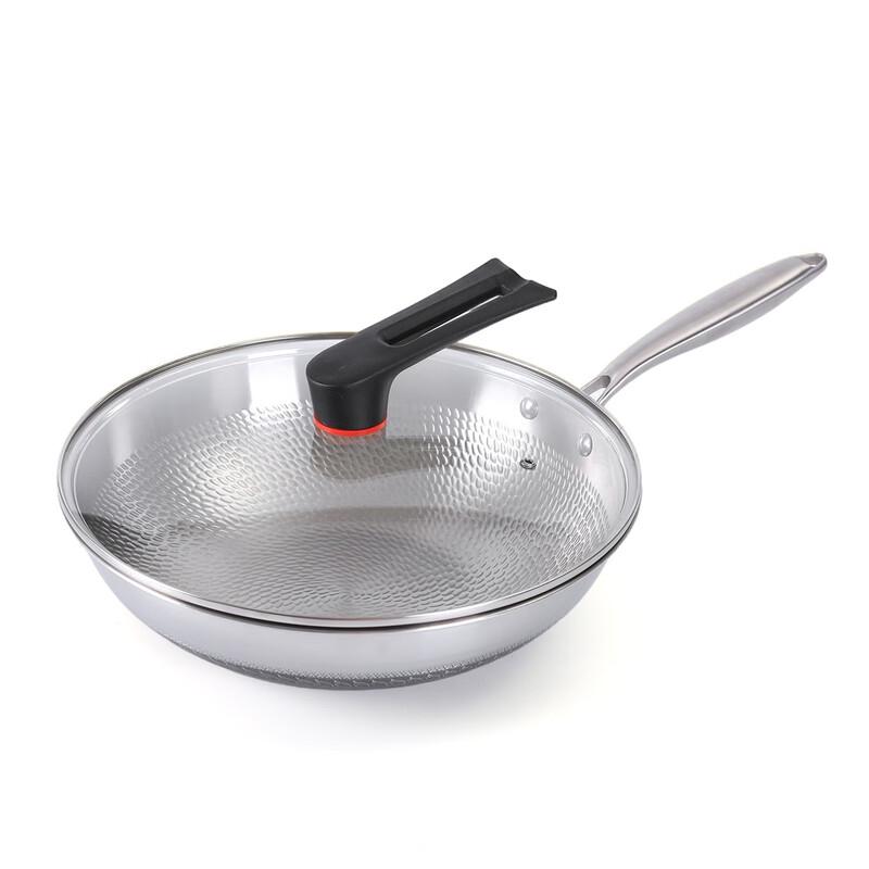 ZISIZ Stainless Steel Chinese Wok with Lid