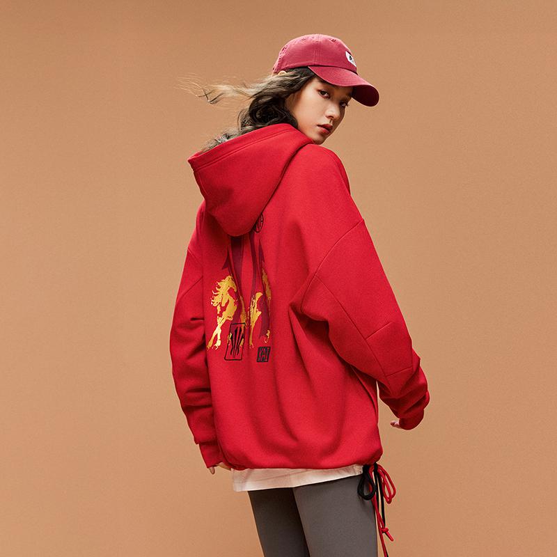 Anta Kyrie Series Dragon Horse Spirit Trendy Fashion Casual Versatile Simple Comfortable Loose Fleece Lined Warm Logo Hoodie 172611718N-2