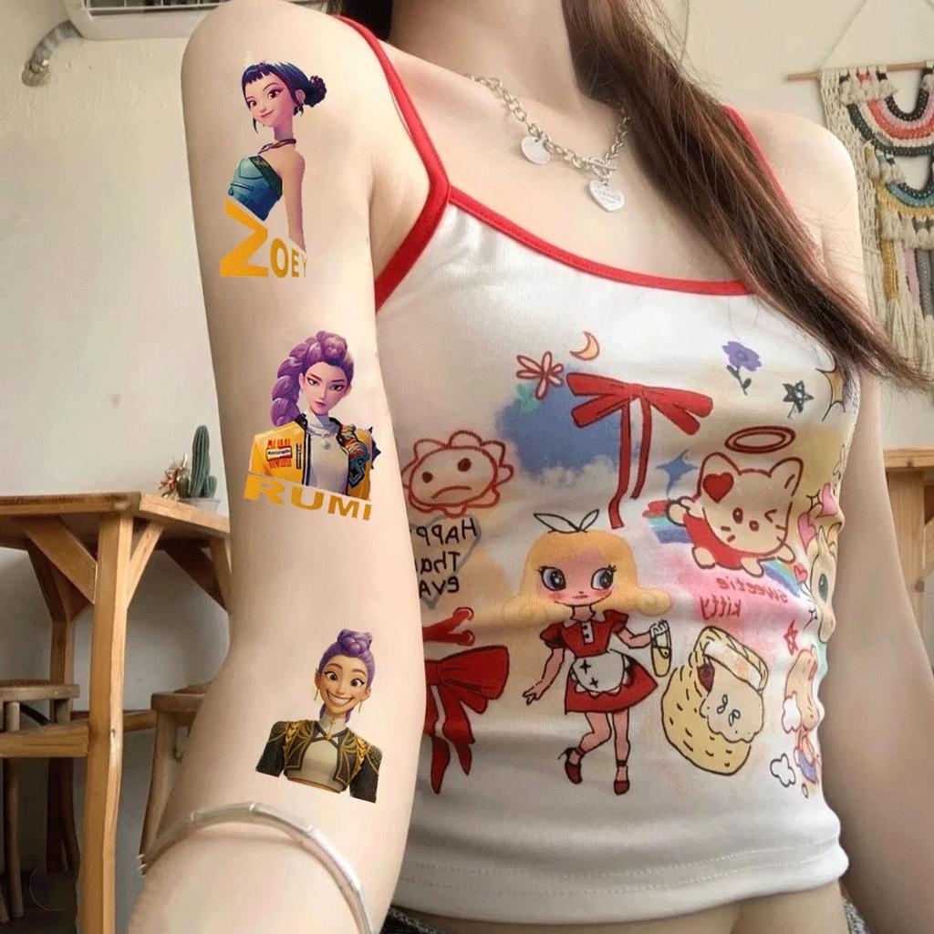 20/40pcs Waterproof Demon Hunter Cartoon Anime Temporary Tattoos Body Art Stickers Toys for Kids K-pop Fans Funny Party Gifts