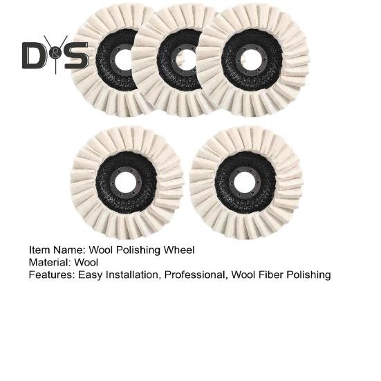 1/2/5 Stück 4,5 Zoll/5 Zoll Wollfilz-Lamellenpolierscheibe Wolle Rundpolier-Schwabbelscheibe Pad für Metall Marmor Stein Möbel Autowachs