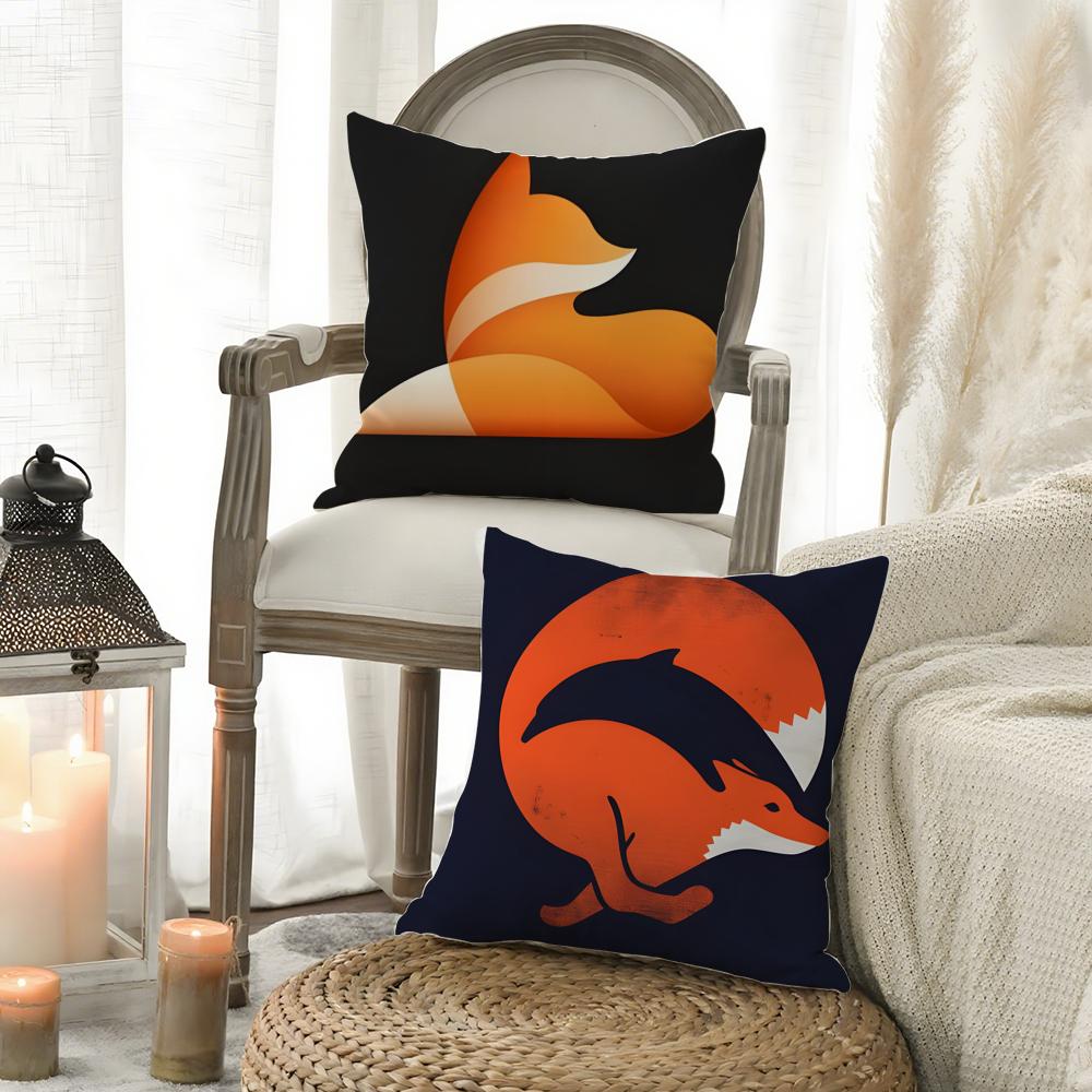 Twin Impression Color Pattern Cushion Cover Silky Elegant Comfort Sofa Bed Invisible Zipper Beach Pillowcase