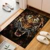 "Ferocious Tiger with Fiery Background" Patterned carpet, suitable as a non slip play mat for the living room and bedroom sofa