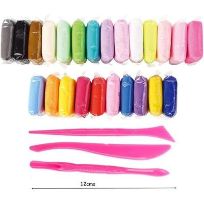 Eclet (Packung mit 12) Lufttrocknender Ton, Bunter Weicher Kinderton, Kreative Bastelarbeiten, Geschenke Für Kinder-Mehrfarbig. Ungiftig