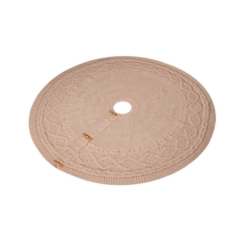 Elegant Knitted Christmas Tree Floor Cover122cm Diameter with Secure Fastening X3UC