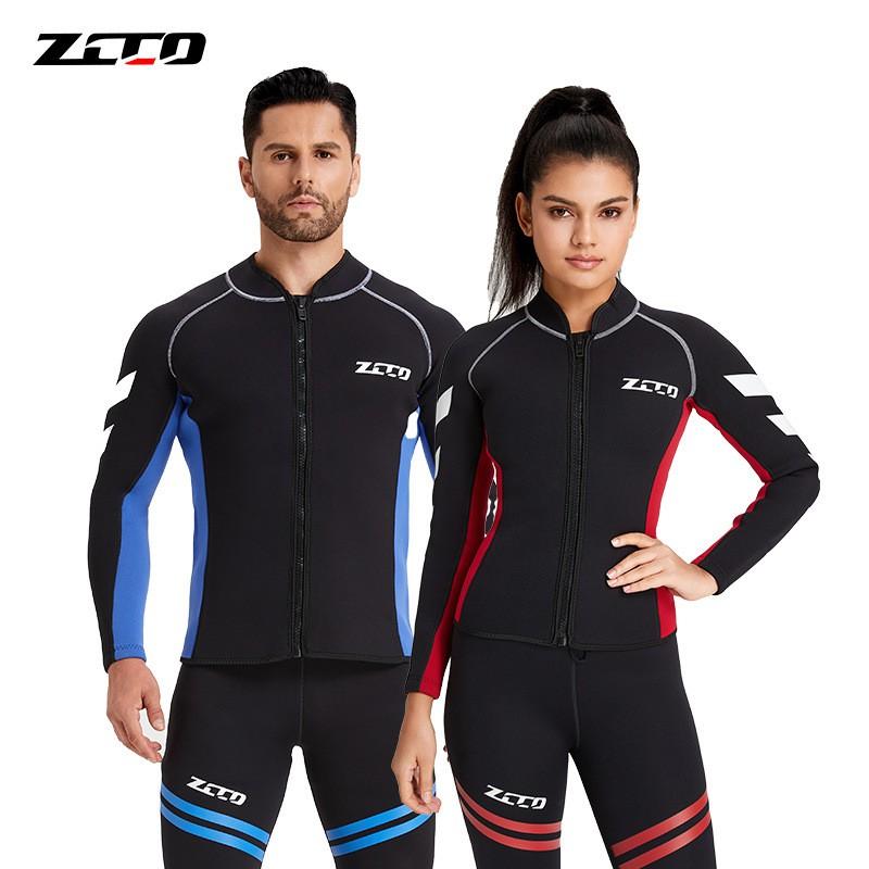 3mm Neoprene Wetsuit Jacket Men Women Long Sleeve Surfing Top Warm UV Protection Jellyfish Defense
