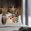 Double Sided Vintage Holly Berry Red Throw Pillow Cover For Living Room And Bedroom Home Decoration