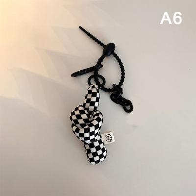 Hand Strap Silicone Print Pendant Grid Mobile Phone Case Keychain Bag Gifts