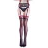 Sexy Plum Blossom Lace Embroidery One-Piece Suspender Stockings Ultra-Thin Glossy Silky Hollow Mesh Waist Suspender Black Stocki
