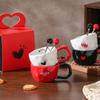 Gift Box Cute Creative Personality Love Mug with Couple Pair Souvenir Gift Ceramic Cup with Spoon Water Cup