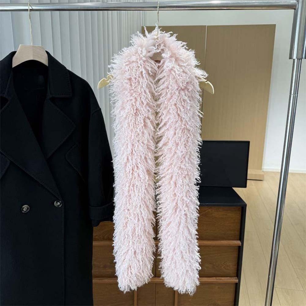 Soft Faux Fur Scarf Thick Curly Fur Wrap Shaggy Warm Stole Fluffy Winter Shawl Winter Vacation