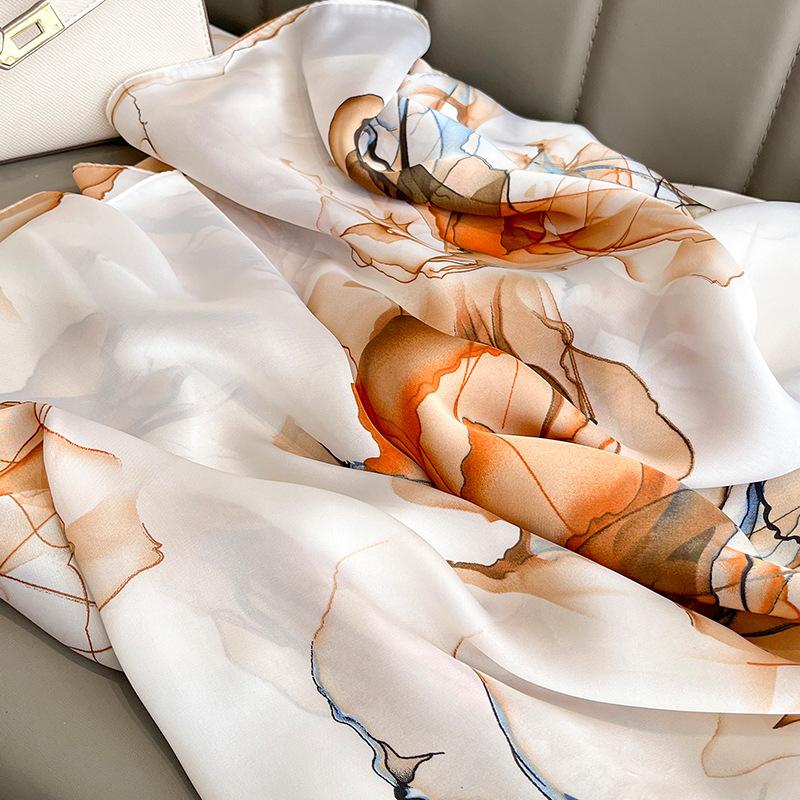 Summer For Gift Sunscreen Bandana Women Luxury 180X90CM Scarves Fashion Model Silk Scarf Couple Style Popular Design Shawls