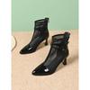 Women's Single Shoes With Heels 2025Fashion Mesh Hollow Out Fine Heel Pointed Toe High Heeled Ankle Boots Comfortable High Heels