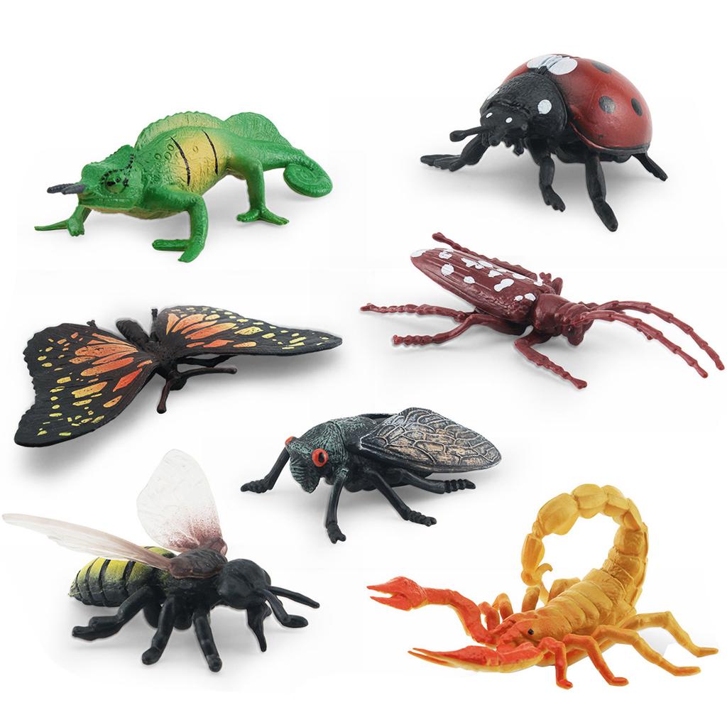Simulation Insect Model Set Lizard Scorpion Spider Bee Ladybug Butterfly Mosquito Dragonfly Static Ornament