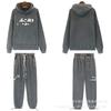 Mens Washed Vintage Embroidered Hoodie Loose Fit Cuffed Sweatpants Set Casual Streetwear