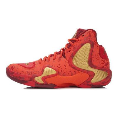 Li Ning Phantom 1 Shock Absorbing High Top Basketball Shoes Unisex Basketball Shoes Red Yellow ABAL001-2