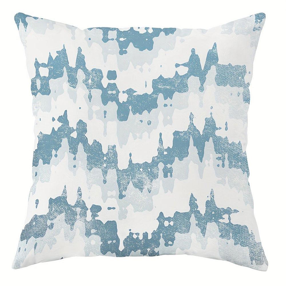 Blue White Flower Dreams Hiding Fresh EleganceCover Bedroom Sofa Decoration Polyester Cushion Cover with Zipper