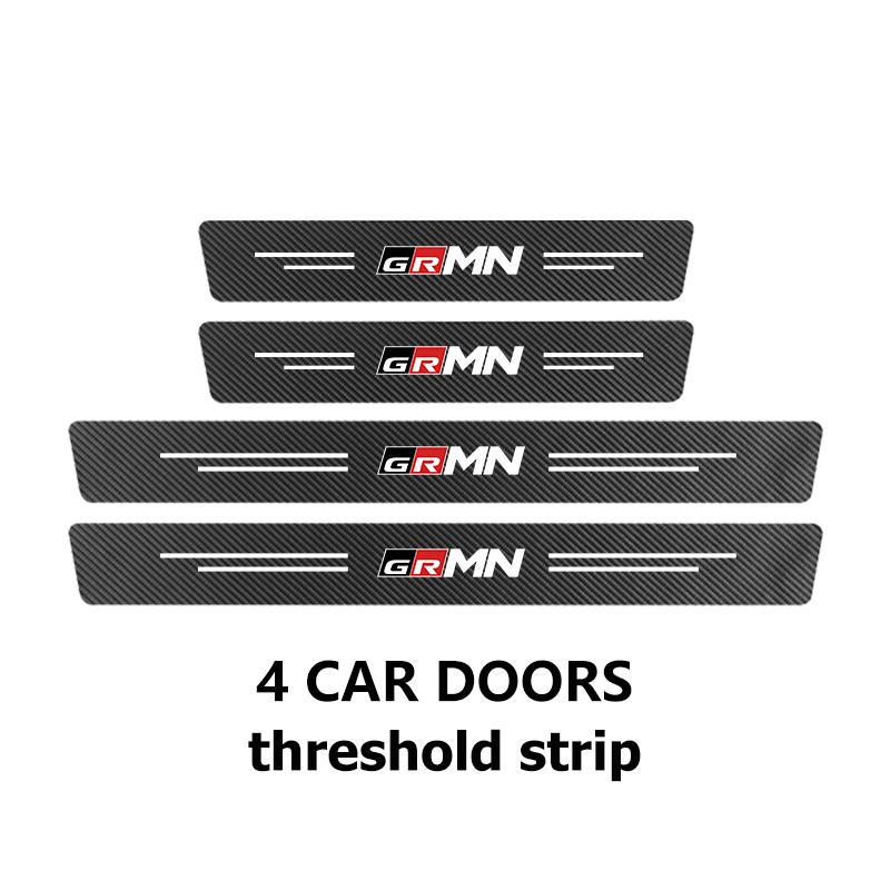 Car Interior Door Sill Strip Carbon Anti-Scratch Protector Sticker For Toyota Crown Land Cruiser RAV4 Camry Yaris Corolla Prius