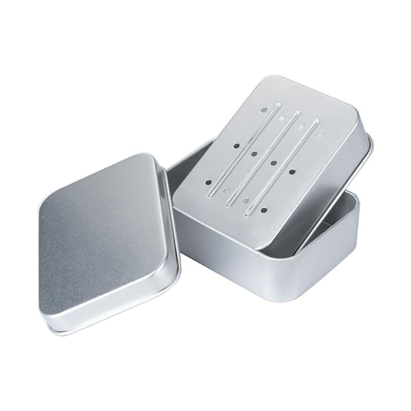 Light Aluminum Soap Holder with Lid Aluminum Soap Box Container with Removable Draining Layer Moistures Resistant