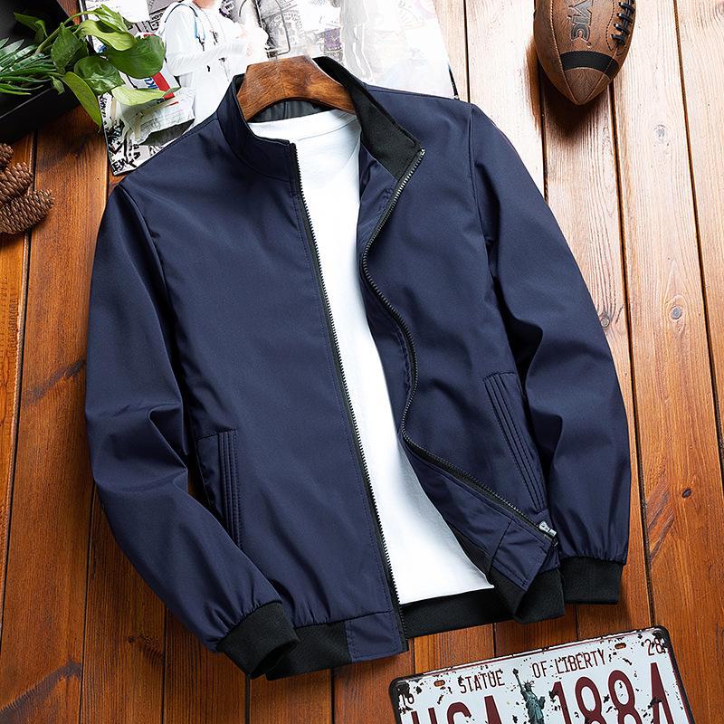 

Мужская красная куртка с бейсбольным воротником - повседневный молодежный топ весна/осень M синий