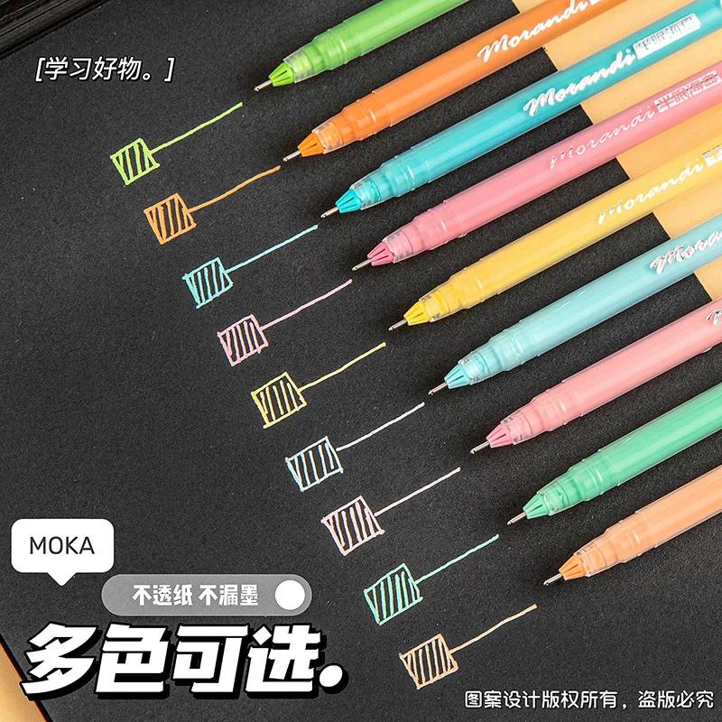 9 PCS/Set Colored Gel Pens Set Kawaii 9 Colors 0.5mm Ballpoint Pen for Journal Cute Office School Supplies Korean Stationery