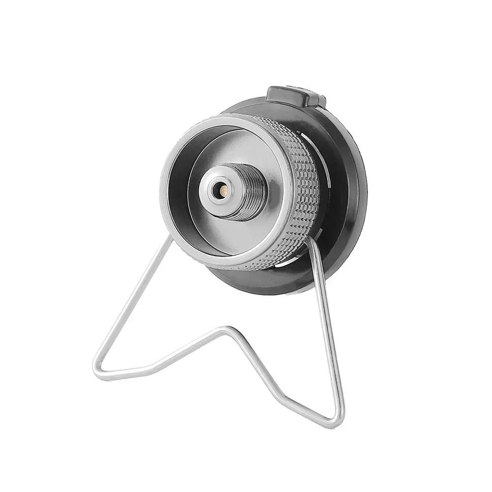 

Portable Gas Stove Adapter Anti-Leakage Self-Locking Camping Stove Converter Connector Screw Valve Nozzle Bottle Adapter срібний