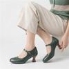 Dames hoge hakken lente en zomer nieuwe dunne hak retro gesp lichte mond enkele schoenen grote maat lage schoenen